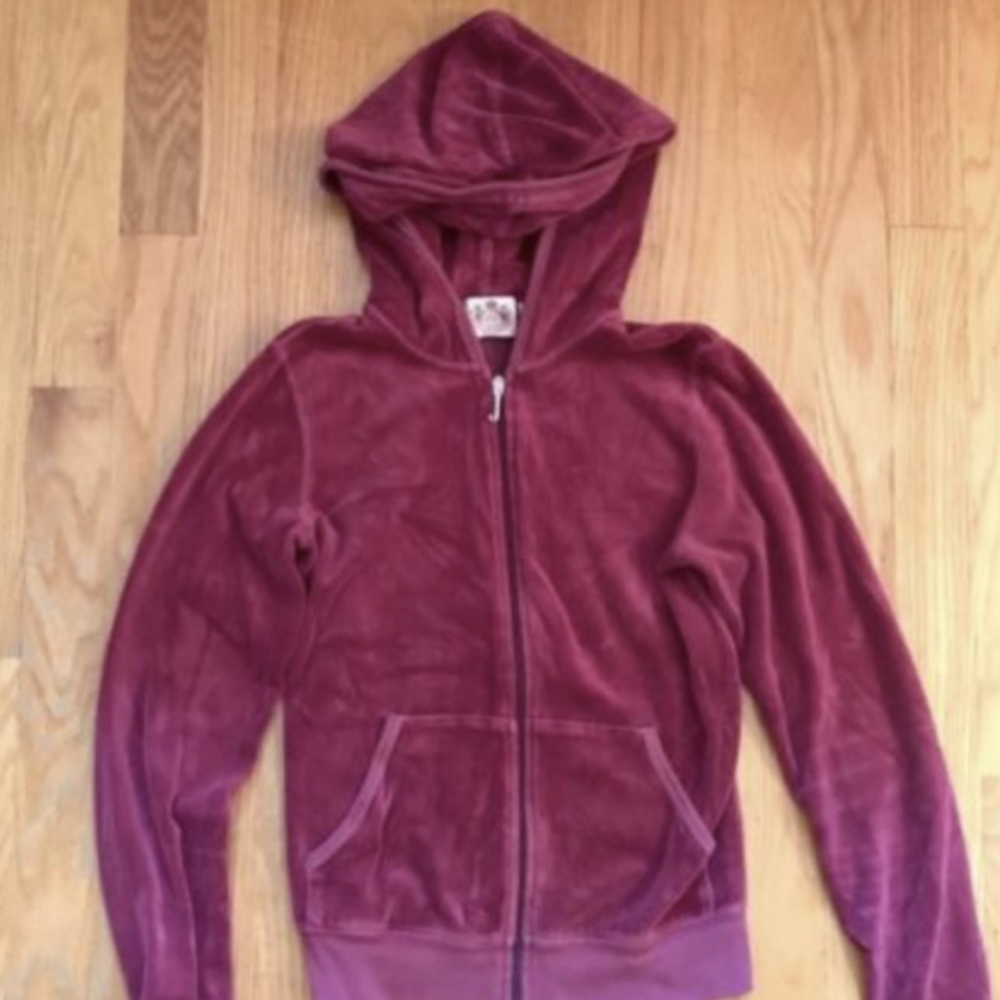Juicy Couture Plum Velour Zip-Up Hoodie